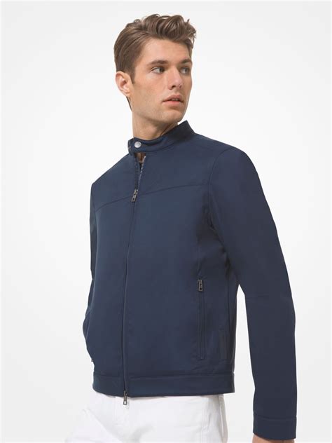 michael kors lightweight nylon racer jacket black|racer jacket men's.